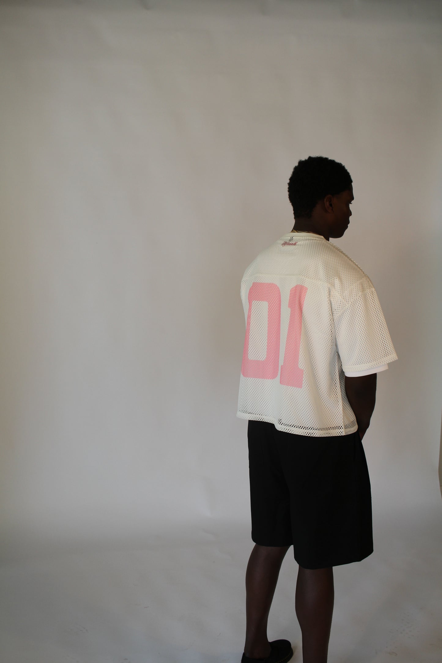 White & Pink mesh jersey